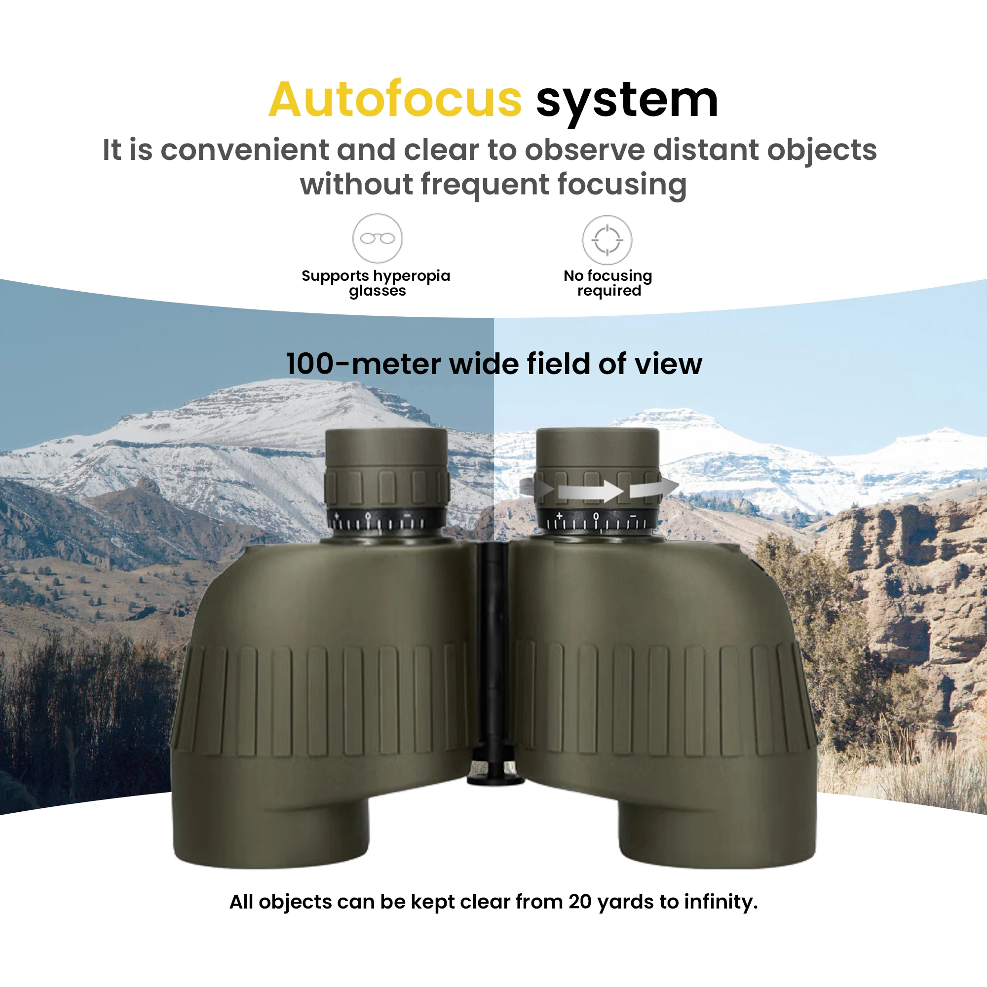 8x30 Tactical Marine Binoculars, Precision Optics with Waterproof Design for Hunting Sailing Outdoor Professionals