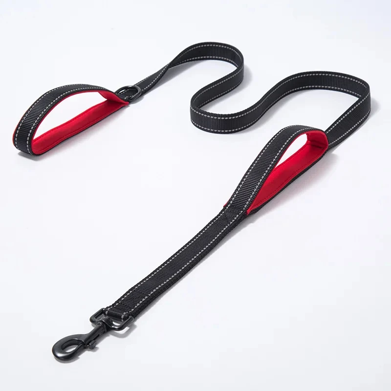 Double Handle Dog Leash Heavy Duty Reflective For Extra Large Dogs_voghion.com