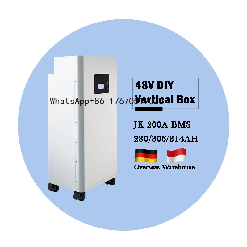 2026-EU Stock Batería Solar de Litio Lifepo4 de 15kWh, Caja de Batería DIY con Diseño JK BMS, Kit DIY de Caja de Batería Lifepo4 de 48V 51.2V 280Ah