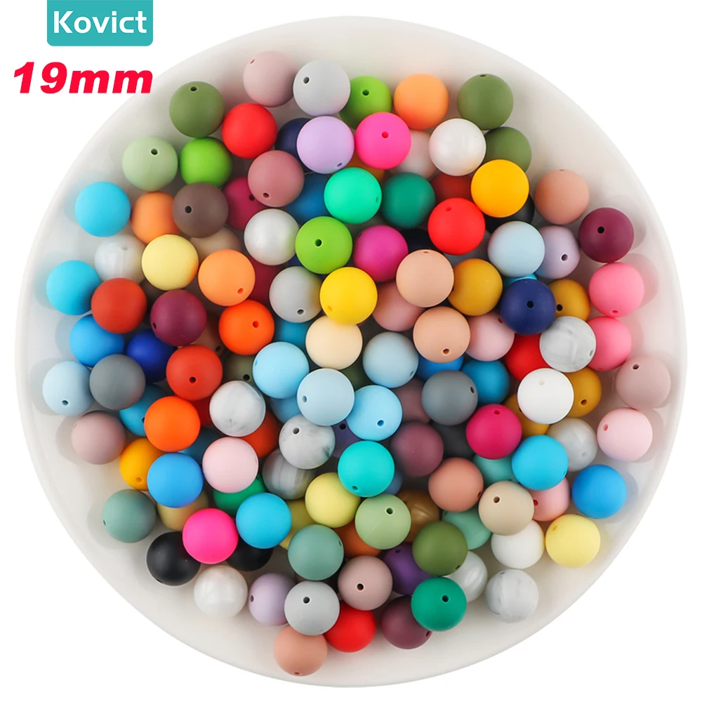 Kovict 19mm 20pcs/lot Round Silicone Beads For Silicone Jewelry Making Necklace Bracelets Keychain Jewelry Handmade Accessories