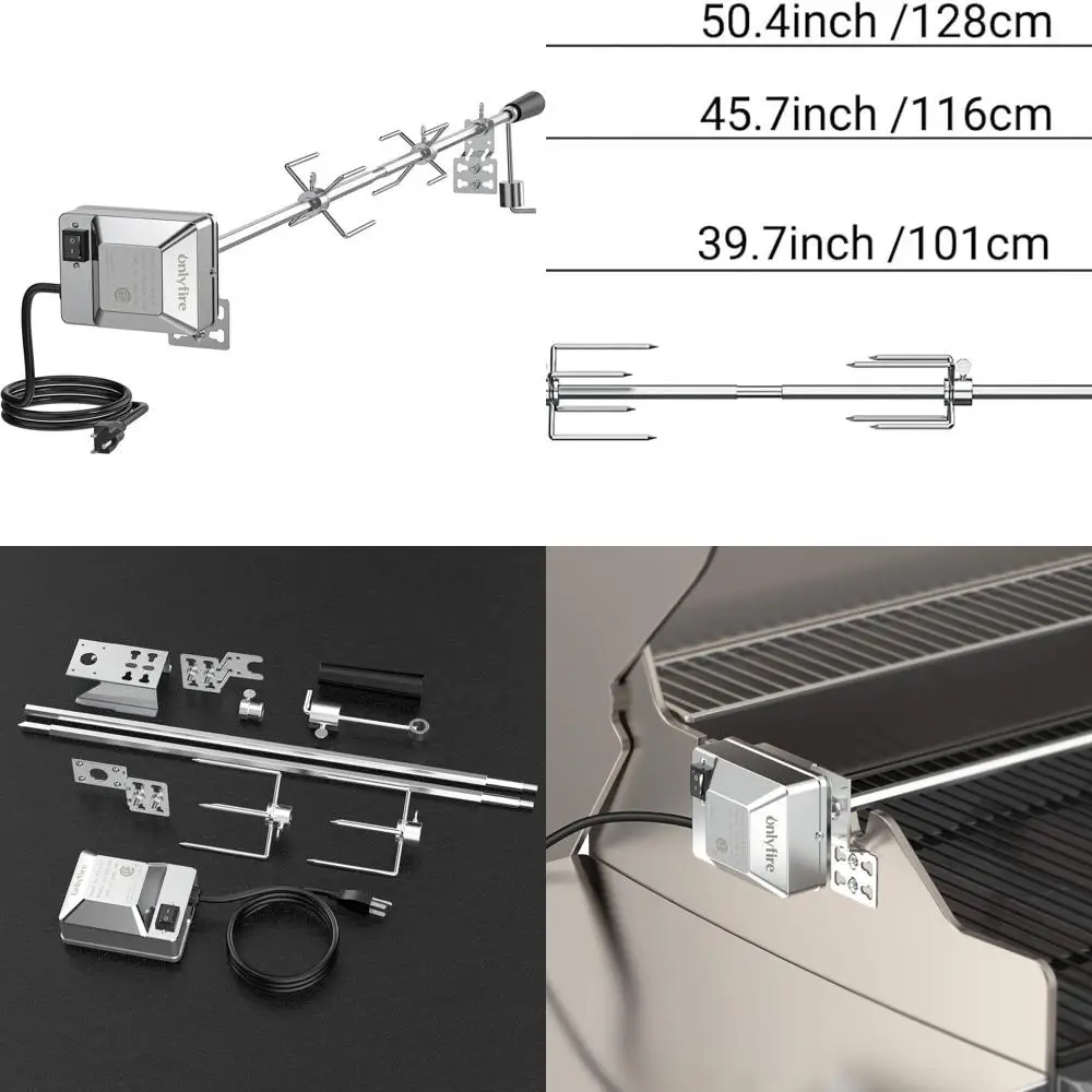 

Universal BBQ Rotisserie Kit with Electric Motor for Gas Grills - 45 1/2 Hexagon Spit Rod