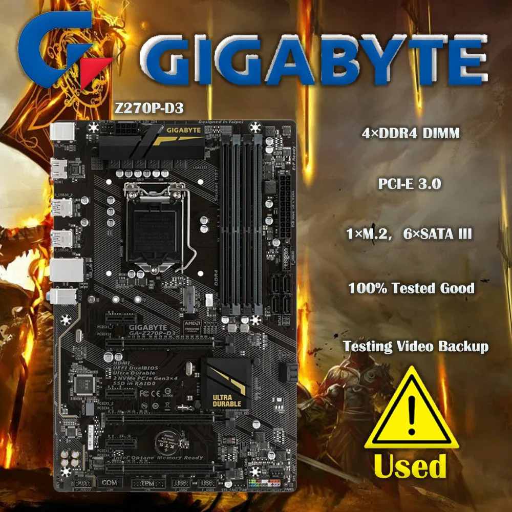 GIGABYTE GA Z270P-D3 Motherboard DDR4 LGA 1151 DDR4 For Intel Z270 64GB USB3.1 HDMI Desktop Mainboard