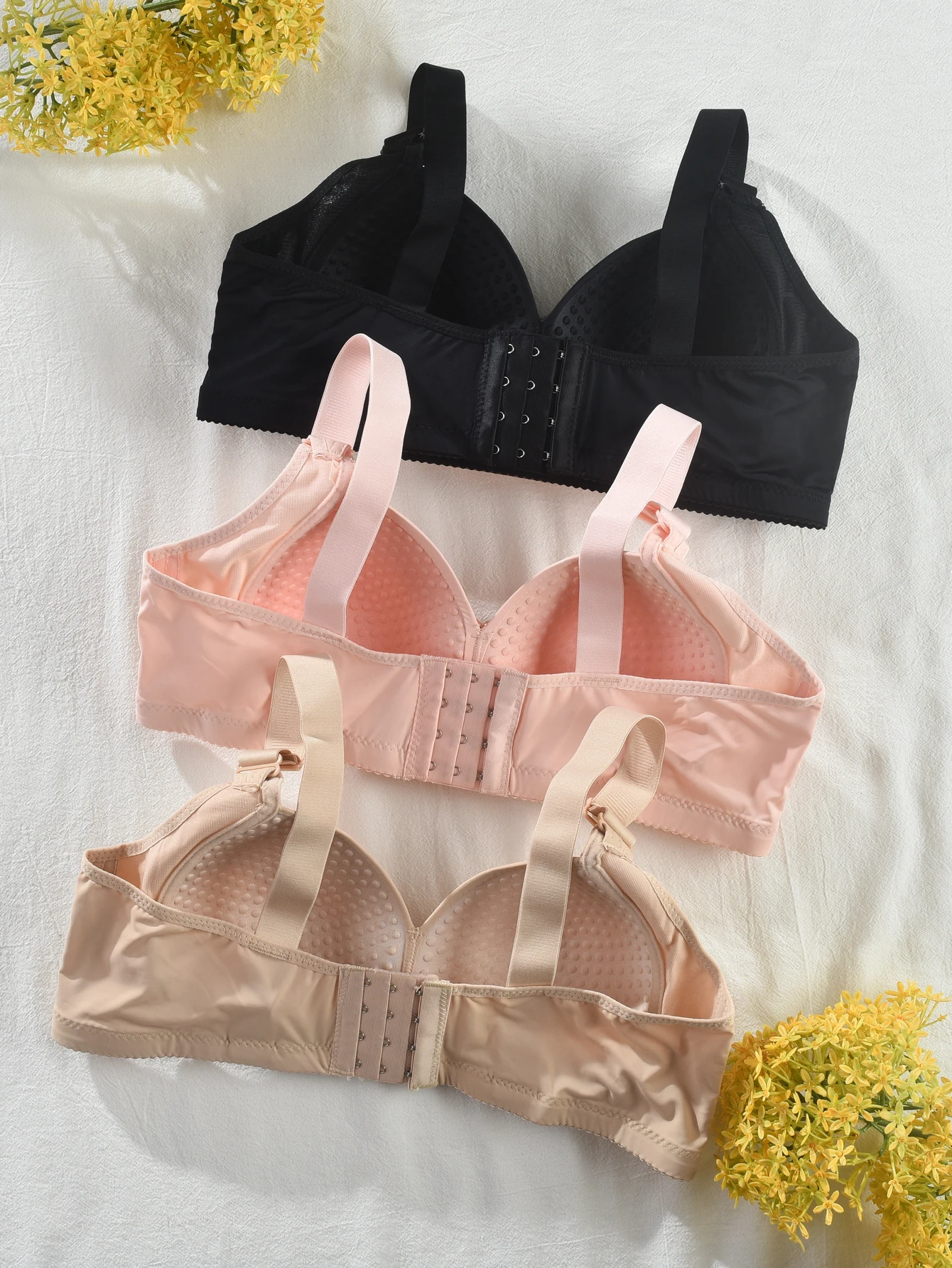 6 pezzi di biancheria intima confortevole senza fili traspirante, tracolla regolabile, set di reggiseno senza cuciture, abbigliamento da donna