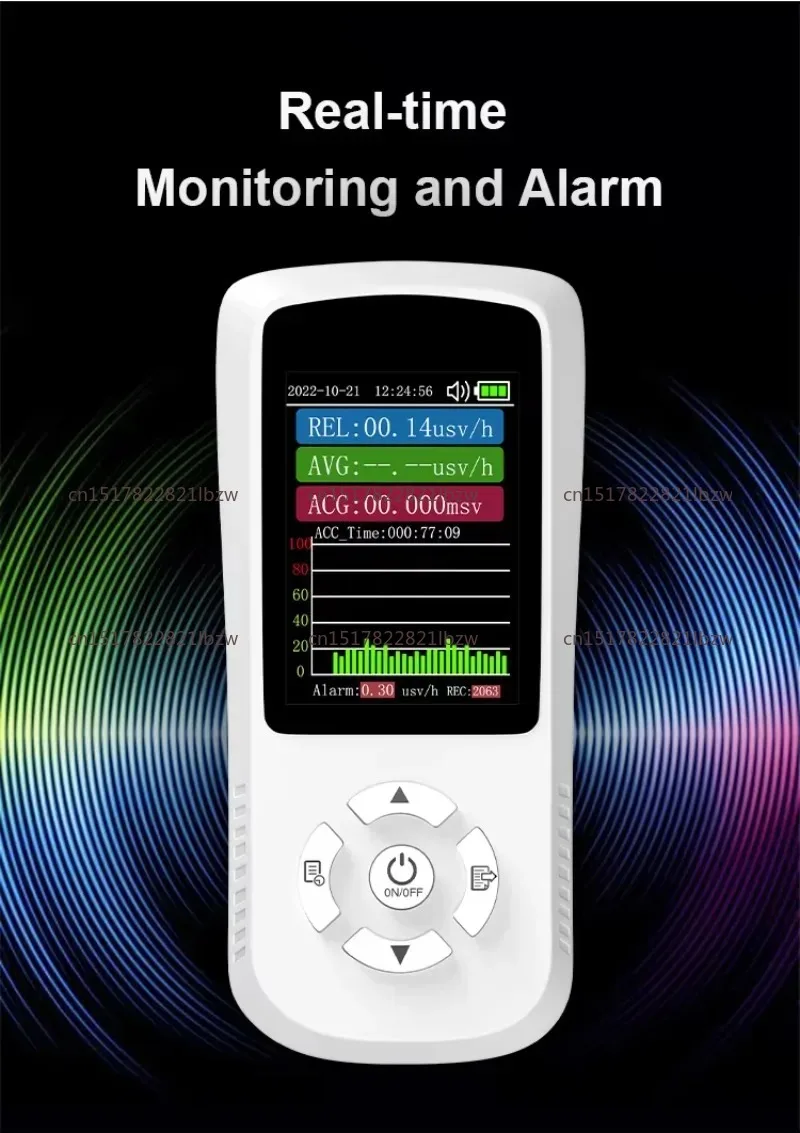 0~ 99.99usv/h range Nuclear radiation tester Detector monitoring Digital Geiger counter instrument, TFT-16 screen display