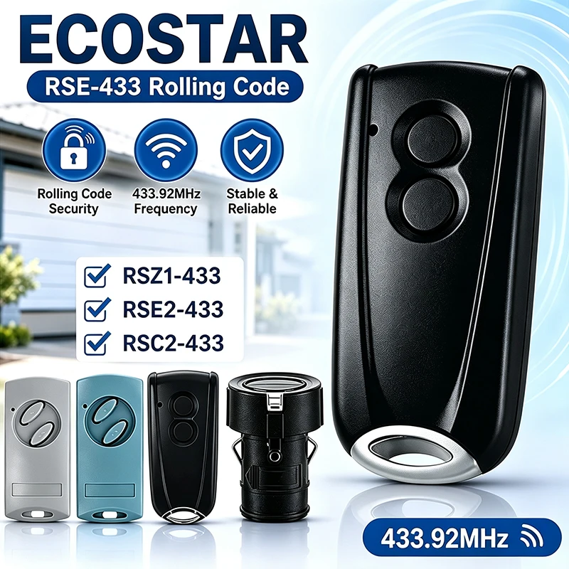 Ecostar RSC2 RSE2 RSZ1 433 Garage Gate Remote Control for Liftronic 500 700 800 Portronic D5000 D2500 S4000 Gate Motor