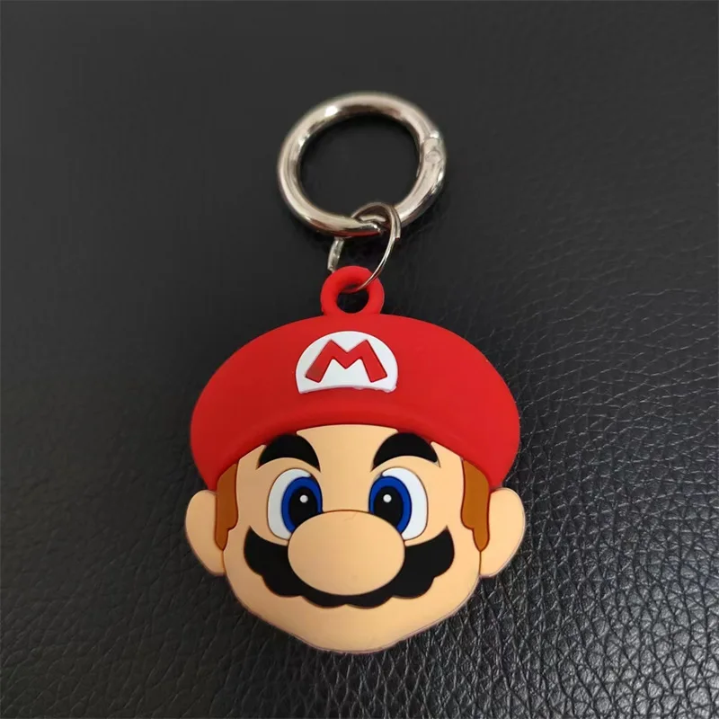 Super Mario Protective Cover for AirTag Keychain Cartoon Anti-lost Cover for Apple Air Tags Key Hook Protector Cover for Air Tag