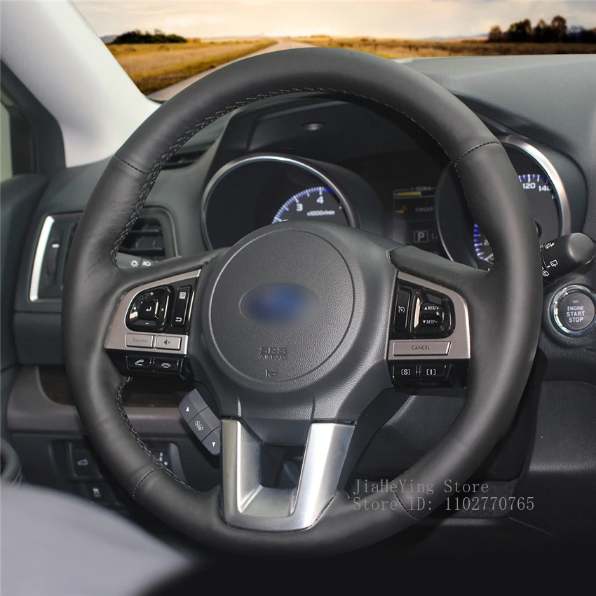 DIY Hand-Stitched Non-slip Leather Steering Wheel Cover for Subaru Legacy 2016 Outback XV 2016 Forester Interior Accessories