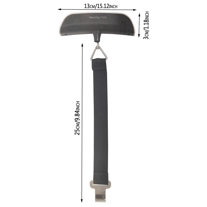 مقياس محمول شاشة الكريستال السائل الرقمية 110lb/50 كجم الأمتعة الإلكترونية حقيبة معلقة السفر يزن الأمتعة حقيبة أدوات توازن الوزن #6