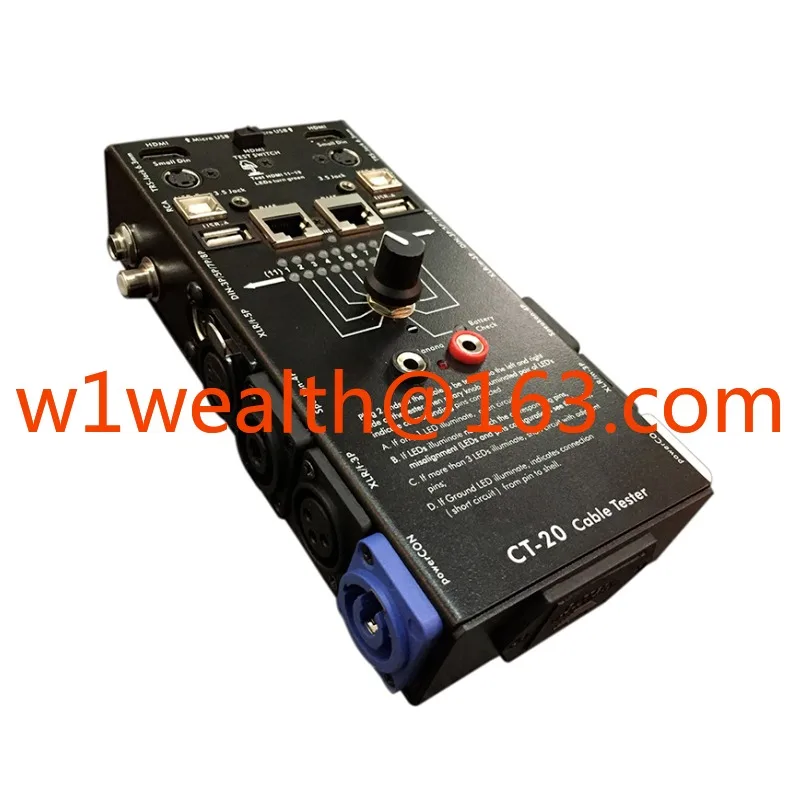 Multifunctional Cable Tester for Stage Lights and Audio Equipments Powercon Speakon XLR USB RCA