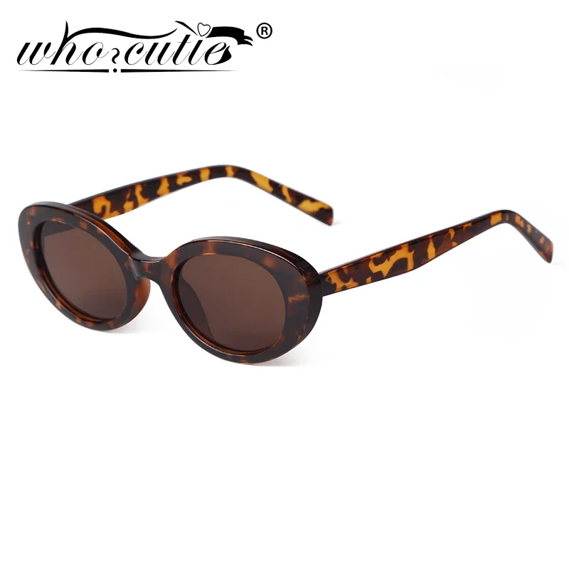 Who cutie tendência olho de gato óculos de sol para mulheres marca tartaruga oval quadro sombra óculos de sol masculino feminino uv400 óculos de sol