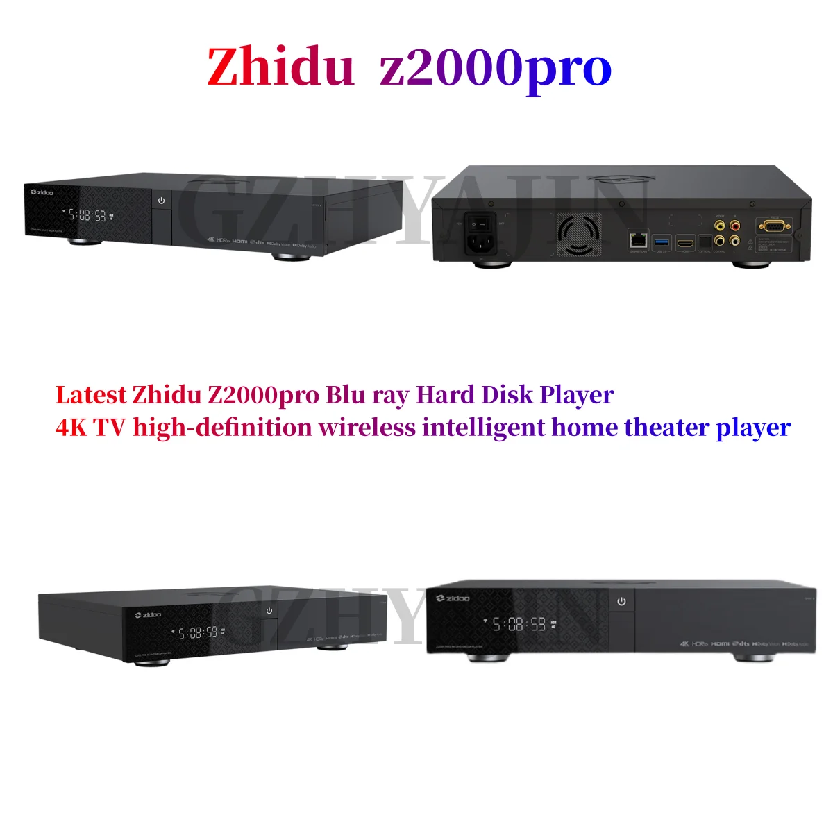 Latest Zhidu Z2000pro Blu ray Hard Disk Player 4K TV HD Wireless Intelligent Home Theater Player