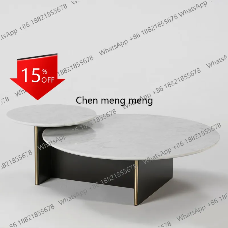 

M85 Nordic designer marble high and low coffee table living room creative combination tea table round coffee table