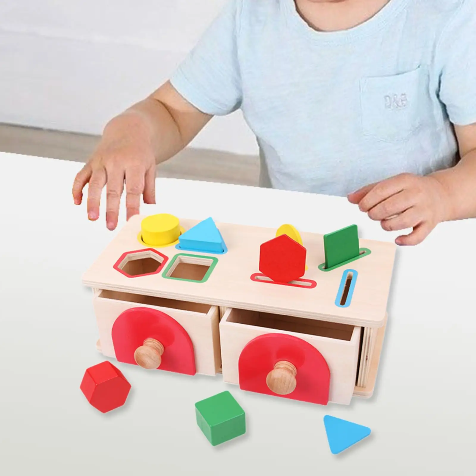 Juguetes de caja de permanente de objetos, juguete de aprendizaje a juego de clasificación, bloques a juego geométricos, guardería, niños