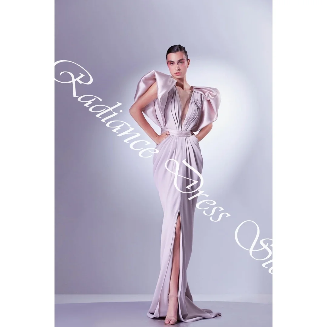 تخصيص عالية الجودة جيرسي حورية البحر كاب كم فساتين السهرة الخامس الرقبة أكمام سستة الظهر لوحة قطار كوكتيل D #6