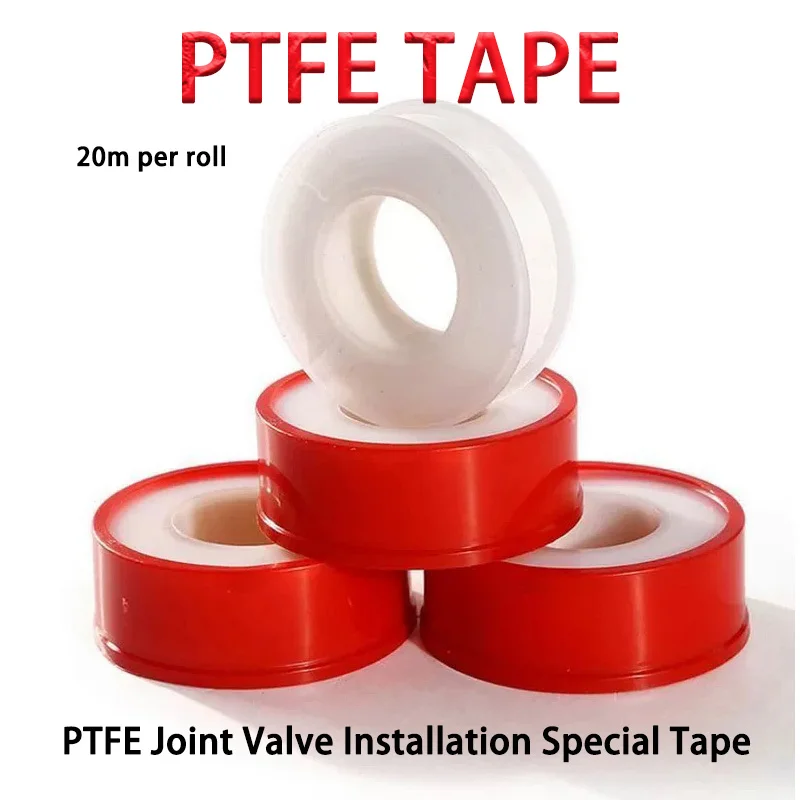1pcs PTFE Water Pipe Tape Oil-free Belt Sealing Band Fitting Thread Seal Tape Home Improvement Practical Tools Plumbing 20M/Roll