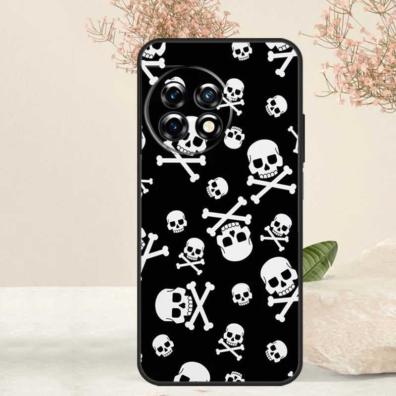 Skull Gothic Creepy Pastel Goth Case For OnePlus 12R 10T 8T 9R 10R OnePlus 12 11 9 10 Pro Nord CE 2 3 Lite N10 N20 N30 Cover