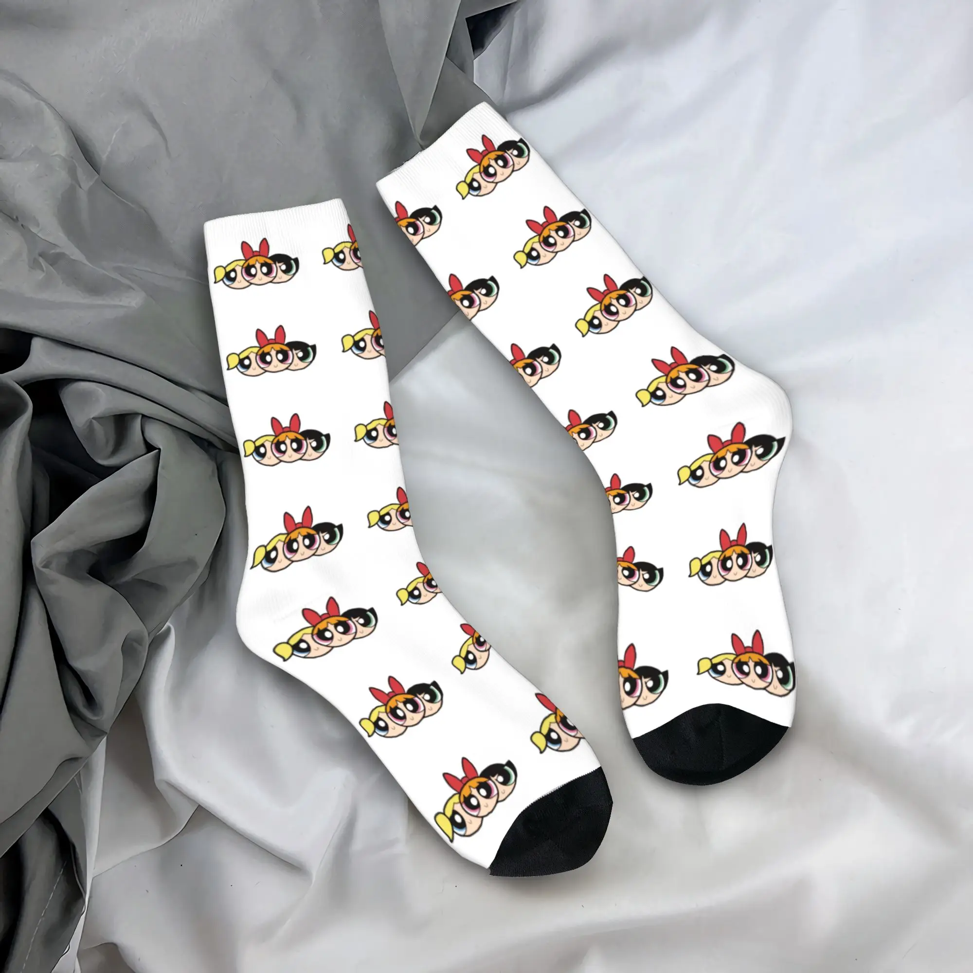 P-Powerpuffs Girl Cartoon Socks Men's Women's Socks Harajuku Spring Summer Autumn Winter Middle Tube Socks Gift