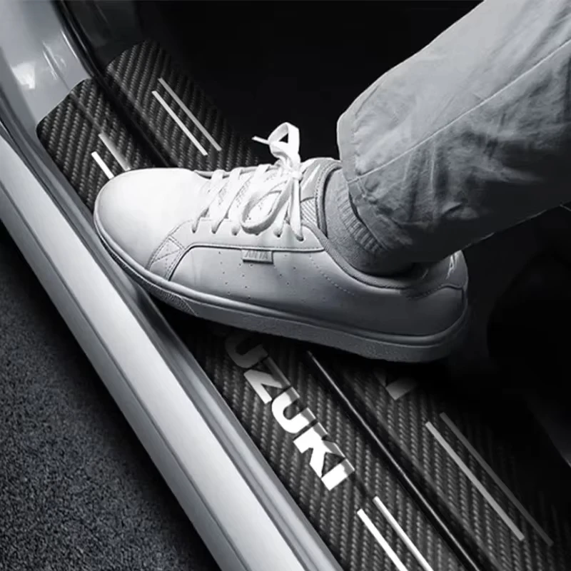 

for Suzuki Carbon Fiber Door Sill Protector Swift/Jimny/Vitara/Baleno/Alto/SX4 Car Styling Decorative Stickers Accessories