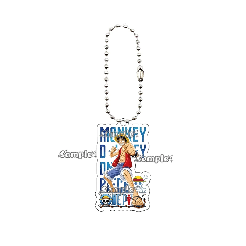 Anime Acrylic Keychain Monkey D Luffy Portgas D Ace Trafalgar Law Roronoa Zoro Classic Bag Pendant Beaded Key Chain Rings Charm view 3
