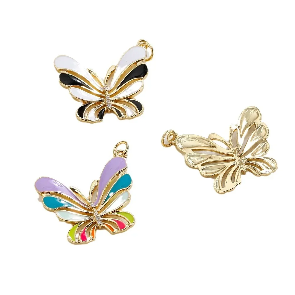 Colgante de mariposa de aleación que gotea aceite, diseño único y de nicho, accesorio de ropa de moda, bricolaje