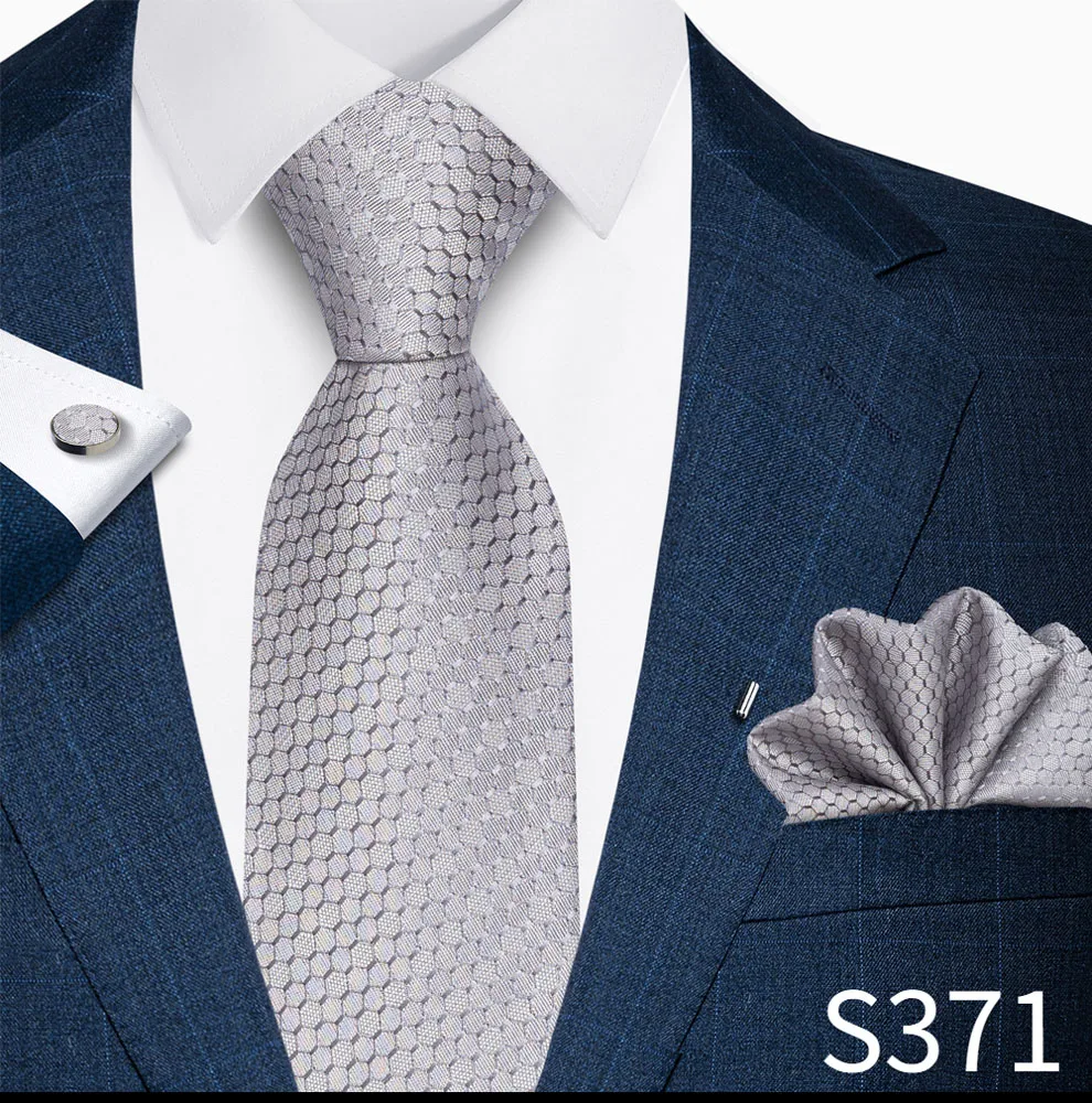 Luxusmarke, 8 cm, Krawatten-Einschubtaschentücher und Manschettenknöpfe-Set für Herren, goldenes Paisley-Muster, Geburtstagsgeschenk, Krawatten- und Anzugaccessoires, passend für Partys. – Detail 25