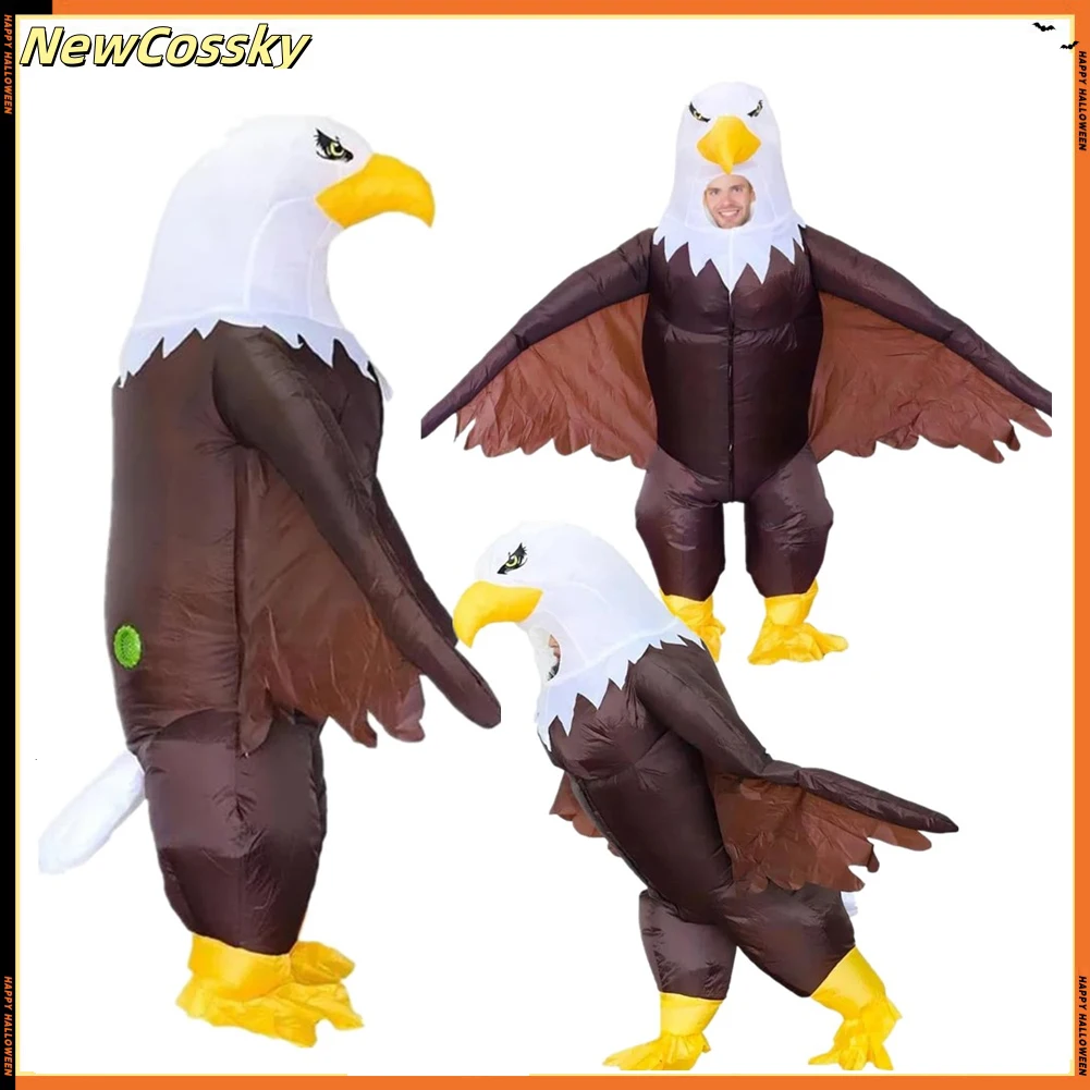 Adult Eagle Inflatable Costume Air Blow Up Cosplay Animal Disguise Men Women Fantasia Outfits Halloween Carnival Party Suit