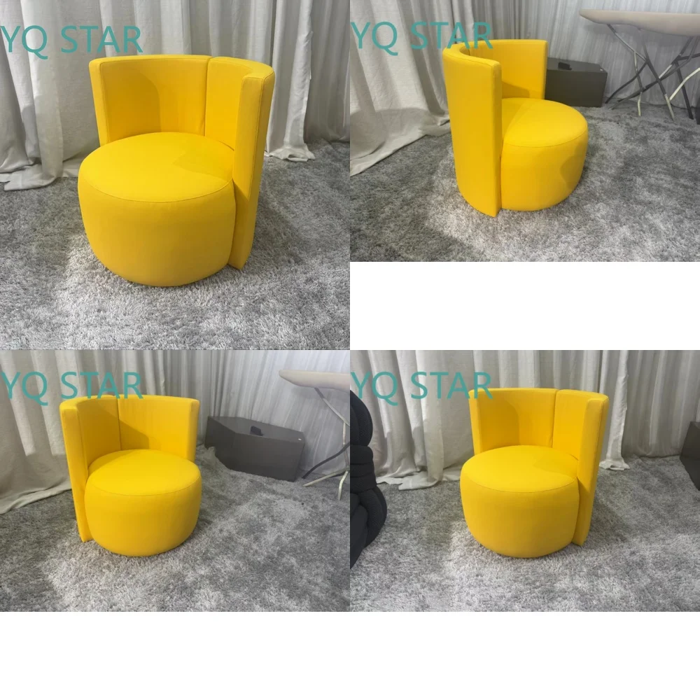 Luxury Modern Lounge Chair for Home Office Bedroom Apartment Living Room Soft Fabric Accent Seating Yellow Comfortable