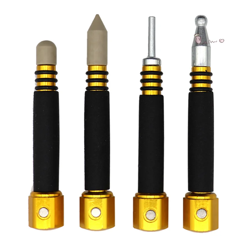 

4 шт., инструмент для ремонта вмятин на кузове автомобиля, безкрасочная ручка, магнитная противоскользящая ручка, инструмент для ремонта вмятин, съемный наконечник, инструмент без царапин