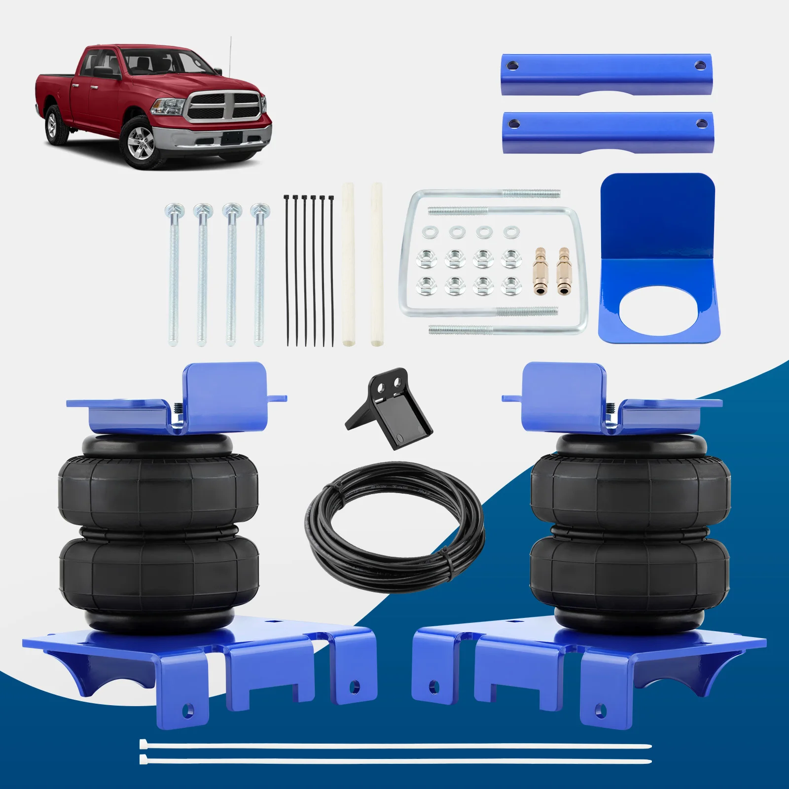 Rear Air Suspension Spring Bag Kit For Dodge Ram Pickup 1500 2WD 4WD 2002 2003 2004 2005 2006 2007 2008