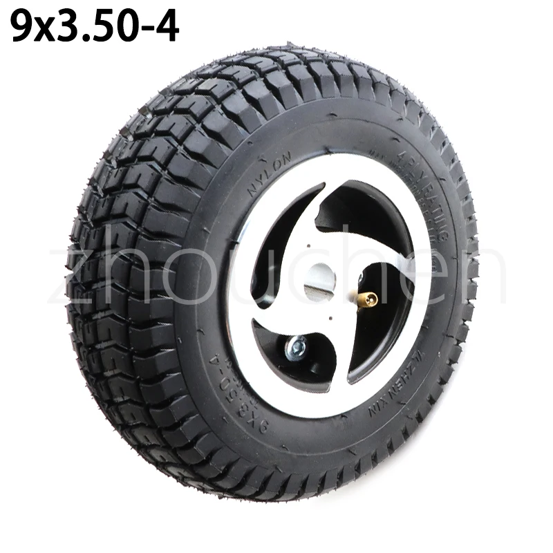 

9 Inch 9x3.50-4 Pneumatic Wheel Tire with Alloy Hub/rim for Electric Tricycle Elderly Electric Scooter Tyre Accessories
