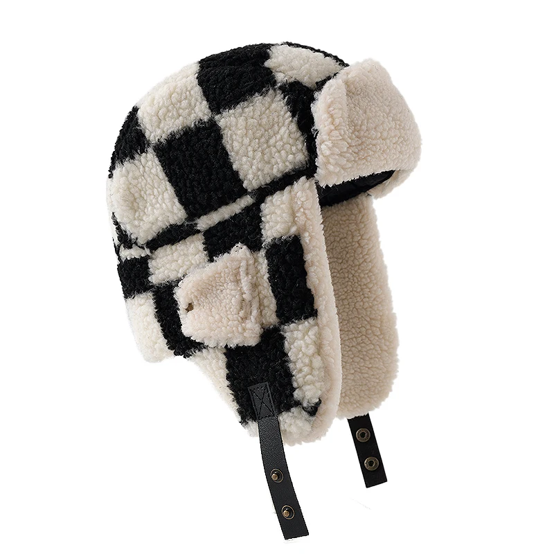 New Artificial Cashmere Russian Cap Square Warm Hat For Women Earflap Soft Windproof Winter Hat Lightweight Pilot Ski Hat Ushak