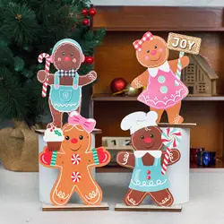 Christmas Decorations Gingerbread Man Christmas Biscuit Man Tabletop Christmas wooden decorations Perfect for holiday decoration