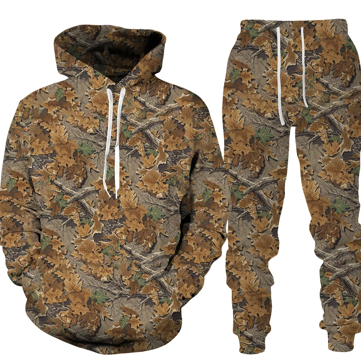 Homens camuflagem hoodies ternos plantas caça 3d impressão animal agasalho/calças manga longa pulôver oversize venda quente outono inverno