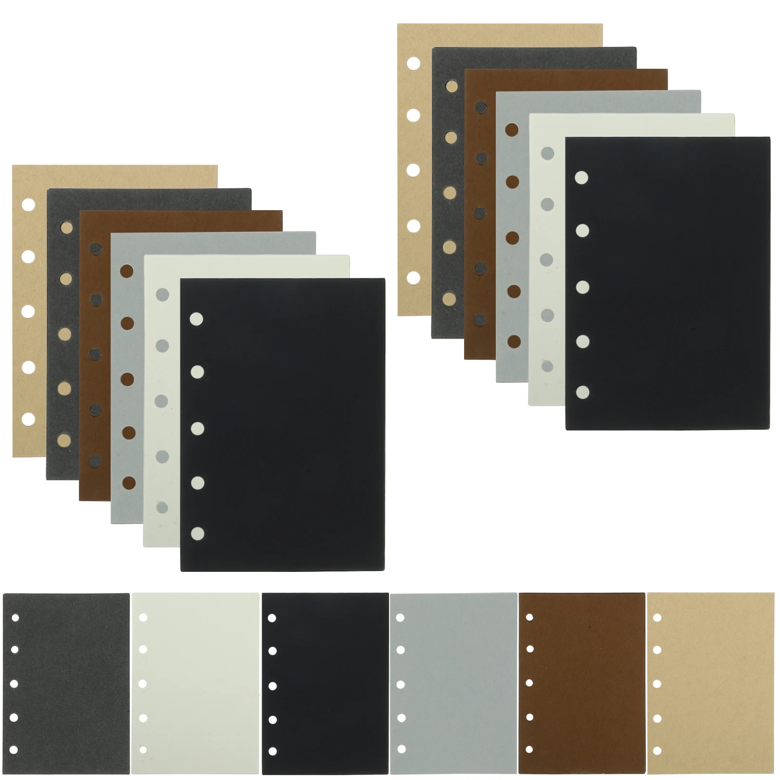 

300 Pcs Loose Leaf Refill Paper Notebook Inserts Blank Planner Pages 5 Hole Punch 74x105mm Brown Tone Student Supplies