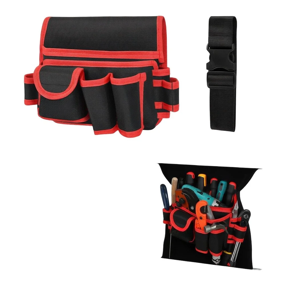 Water-Resistant Tool Organizer Bag 26x21x14cm Oxford Cloth Medium Size for Electricians Carpenters and Repair Professionals