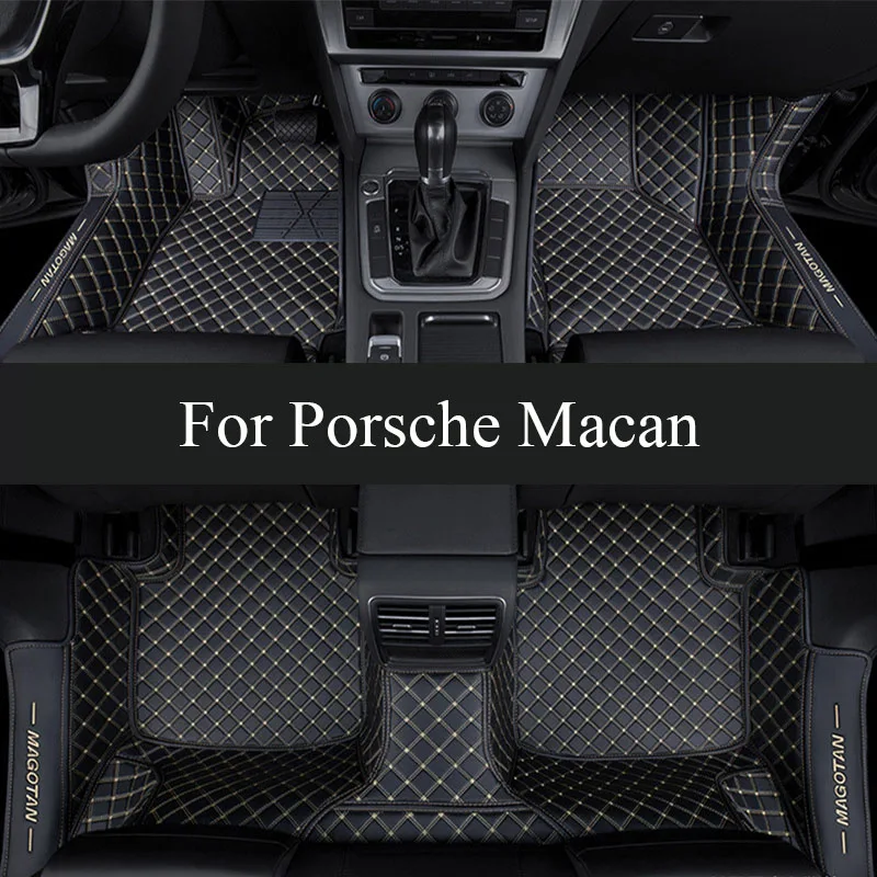 

Car Floor Mats For Porsche Macan 95B 2018 2017 2016 2015 2014 Leather Car Mats Full Set Tapis Voiture Car trunk mat Interior