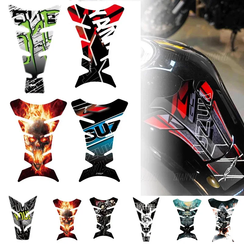 

Customized styles Motorcycle Fish Bone Sticker Gas Fuel Tank Protector Pad Cover Decal Frosting Tank Pad 15pcs/set