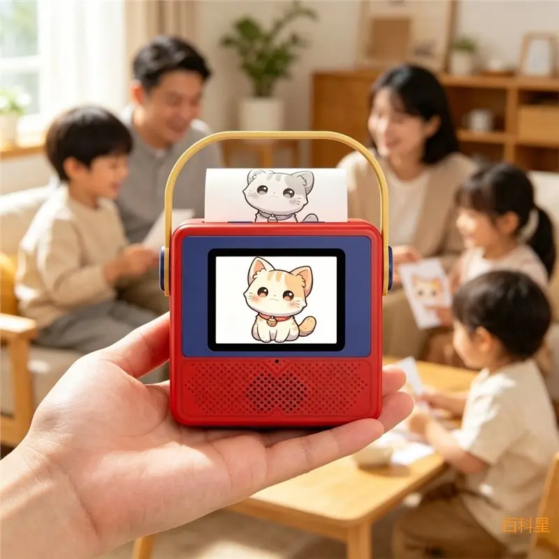 MACH-Kids Smart AI Thermal Inkless Printer With 2.4 Inch Display Screen Eye Protection For Instant Drawing