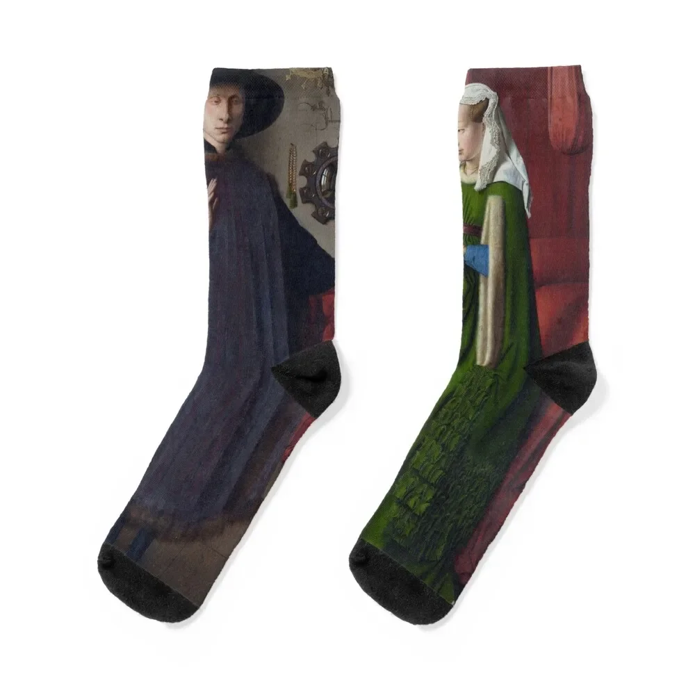 

Jan van Eyck's Arnolfini Portrait Socks professional running Hiking boots with print cartoon Designer Man Socks Women's