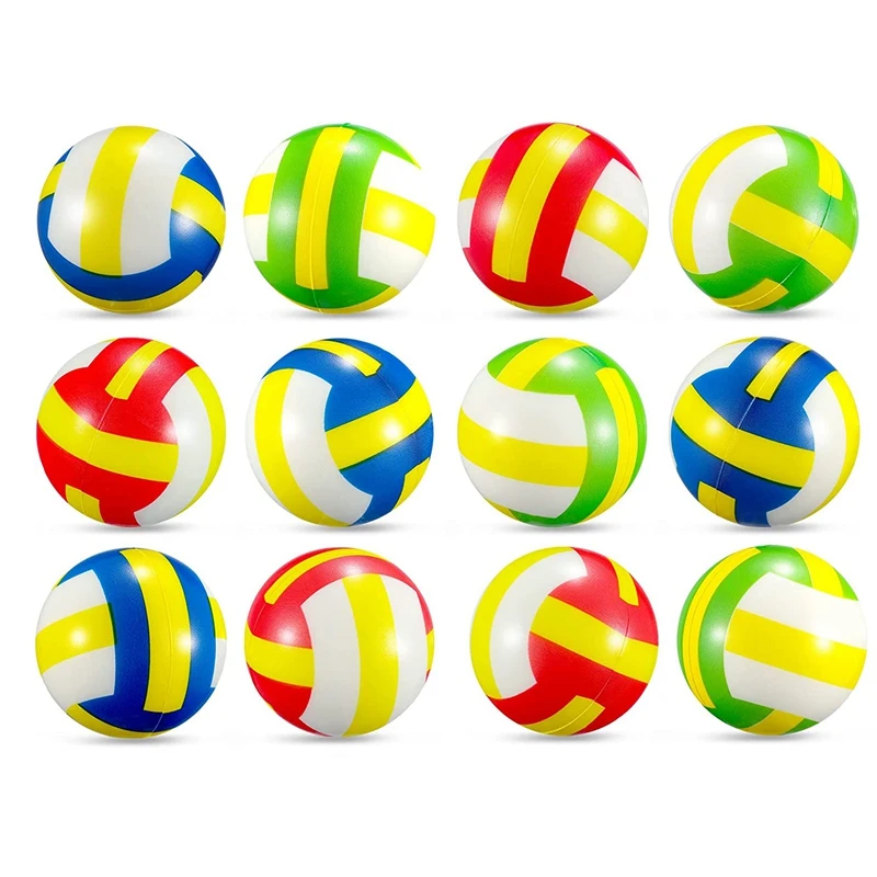 12 stuks Mini Volleybal Stress Ballen Schuim Sport Relief Stressbal Zachte Kleine Volleybal Speelgoed Bal Gift Filler