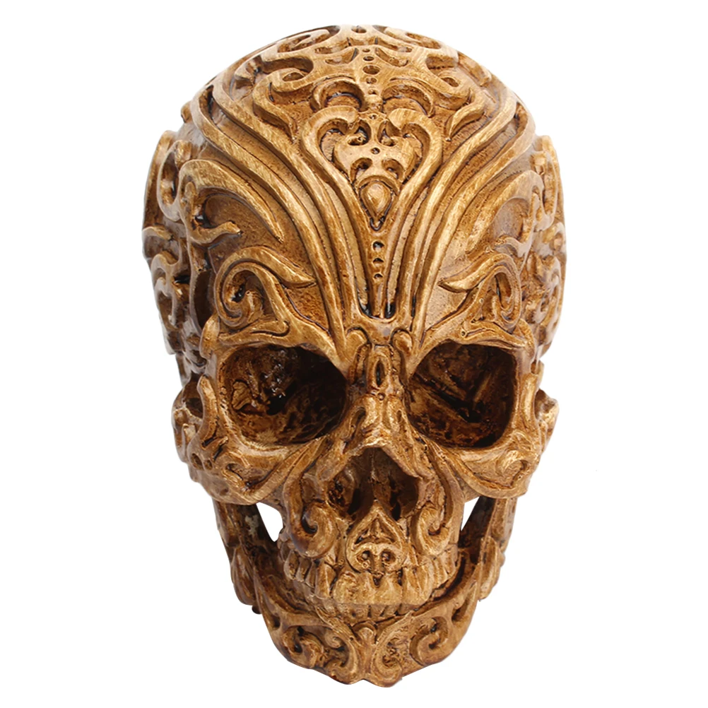 

Skull Ornaments Horror Resin Head Halloween Props Decor Gothic Style Home Office Scary Festive Atmosphere Craft