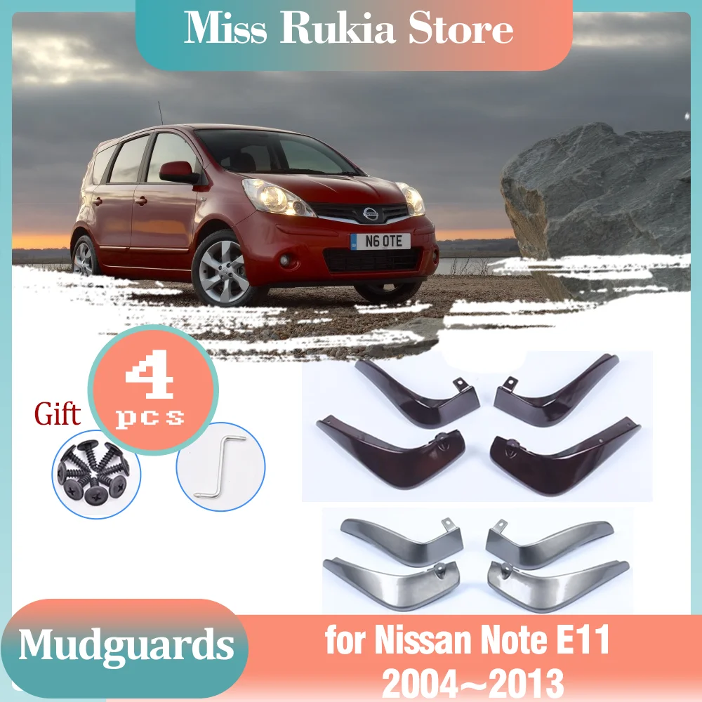 Car Mud Flaps for Nissan Note E11 2004~2013 2005 2006 Mudguards Splash Guards Fender Flare Spoiler Car Wheel Part Accessories