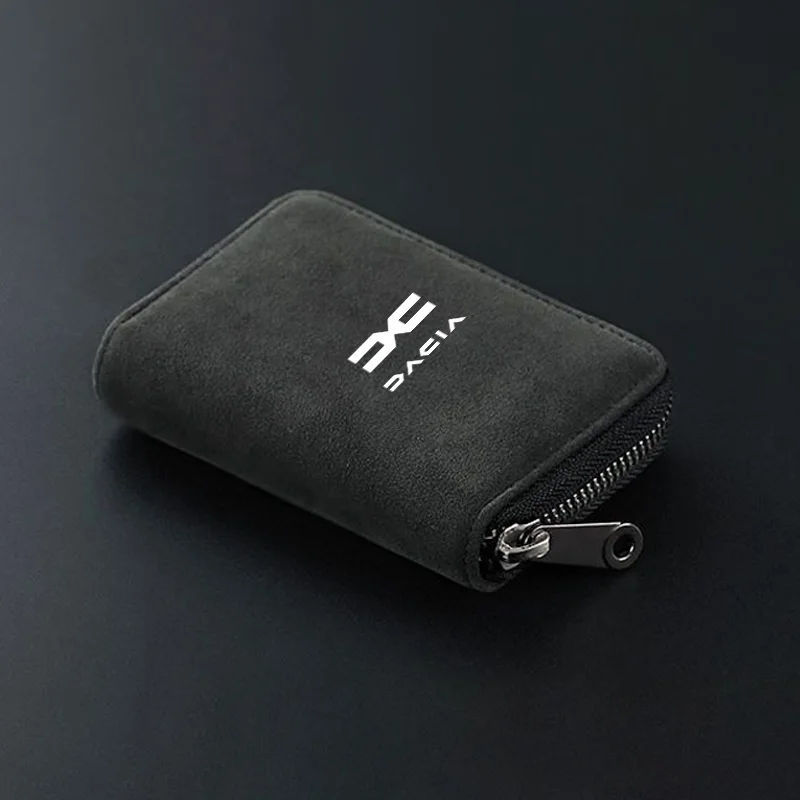 Nouveau 11 fente pour cartes femmes hommes portefeuille voiture conducteur permis carte sac Zip porte-monnaie pour Dacia Logan Sandero Duster Lodgy printemps survêtement