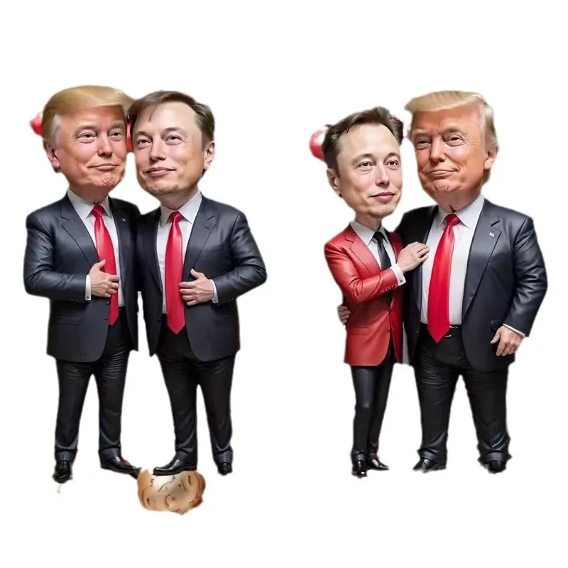 1pc Trump Musk -Inspired Acrylic Christmas Decor Hanging Ornament Car and Tree Perfect Holiday Gift Funny Cartoon Pendants