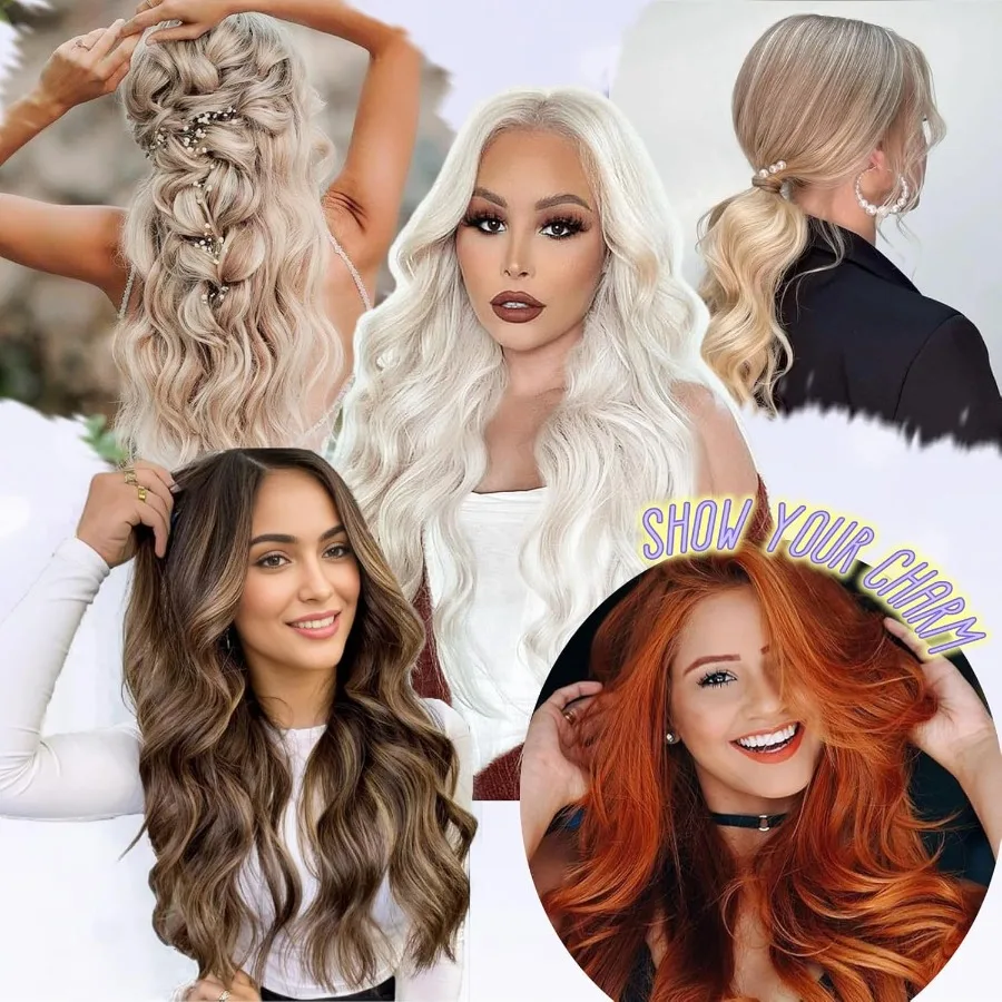 الاصطناعية وصلات شعر كليبين للنساء 20 بوصة 5 قطعة طويلة متموجة مجعد الزنجبيل البرتقالي وصلات شعر كليبين كامل رئيس الاصطناعية