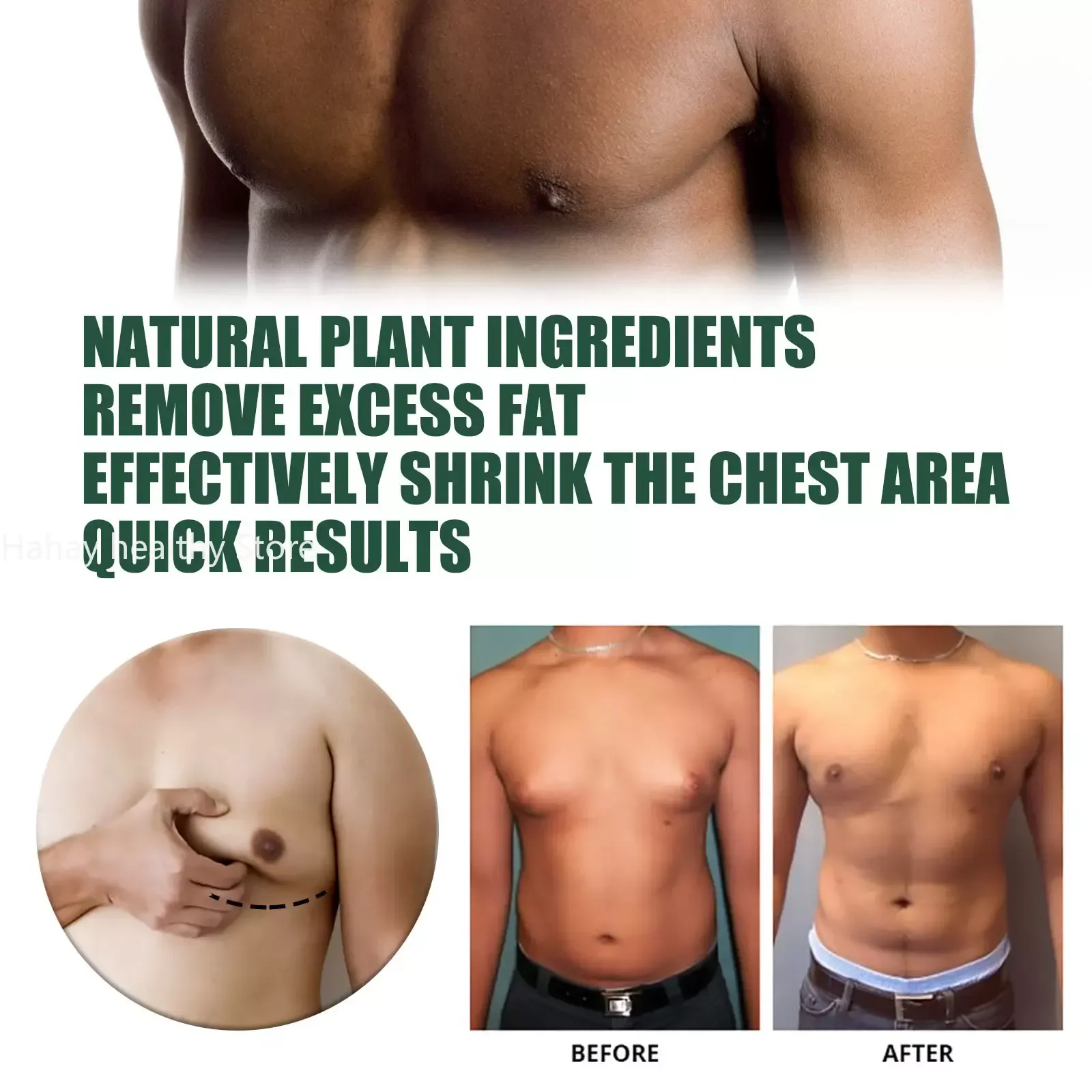 Man Breast Firm Massage Cream Ginger Serum Remove Excess Fat Effective Shrink Chest Gynecomastia Tighten Essence Oil Cream 30ml