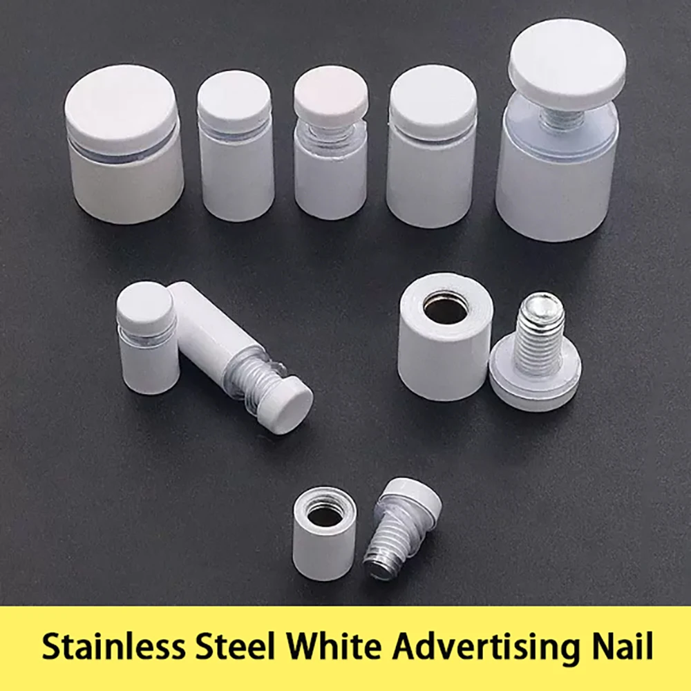 White 304 Stainless Steel Baking Paint Pure White Advertising Nail Supporting Glass Fixing Decorative Screw Mirror Nail