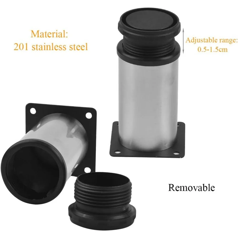 New Metal Furniture Legs Adjustable Table Legs, for Cabinet Furniture, Office Furniture,Sofa 4pcs Stainless Steel Kitchen Feet
