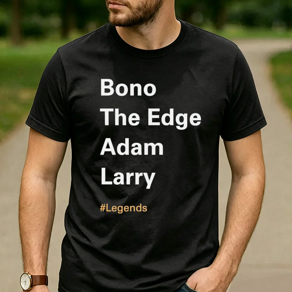 U2 Music Legends Band Graphic T Shirt Bono The Edge Adam Larry Unisex Cotton Vintage Rock Concert Streetwear Fan Holiday Tee