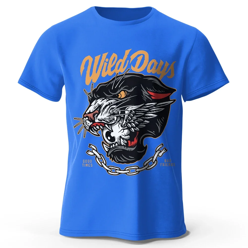 Herren wilde Tage gedruckt T-Shirt 100% Baumwolle übergroße Straße Grafik T-Shirts für Männer Frauen Sommer Tops